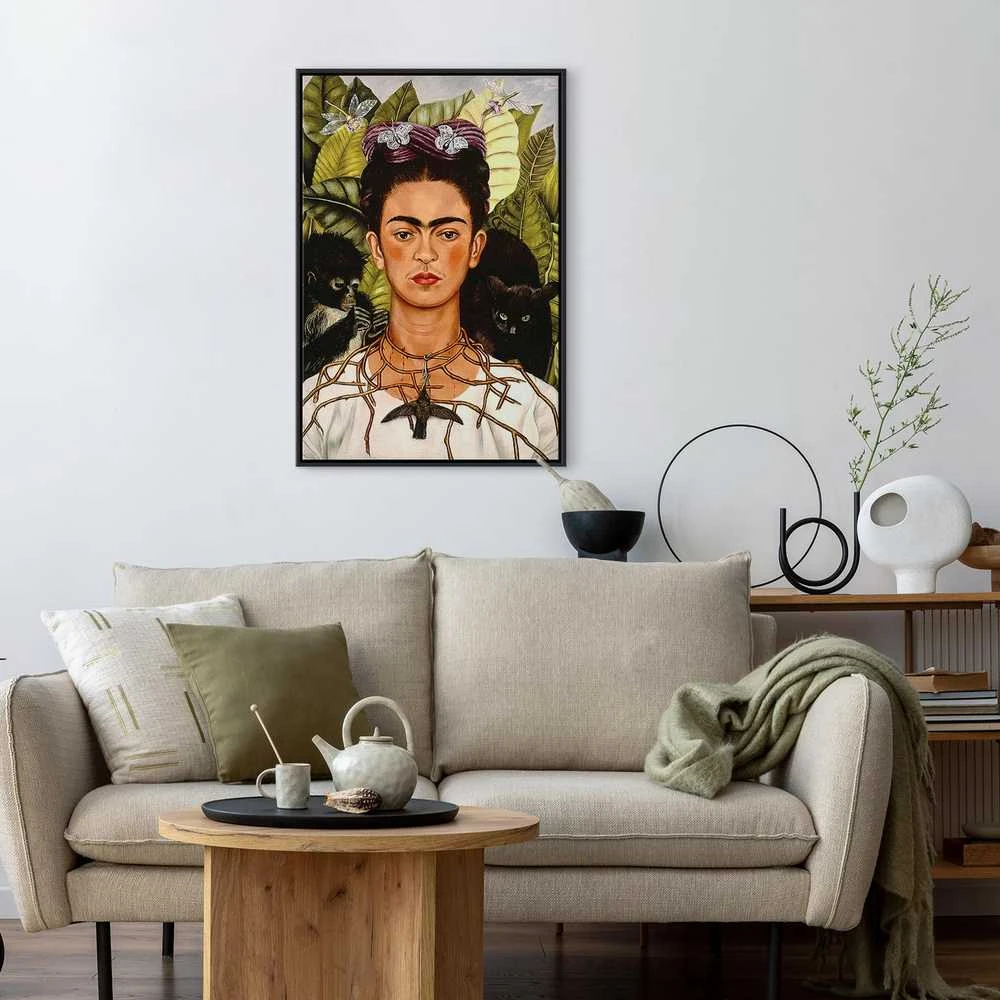 Artgeist Paveikslas - Frida Kahlo – Self-Portrait with Thorn Necklace and Hummingbird