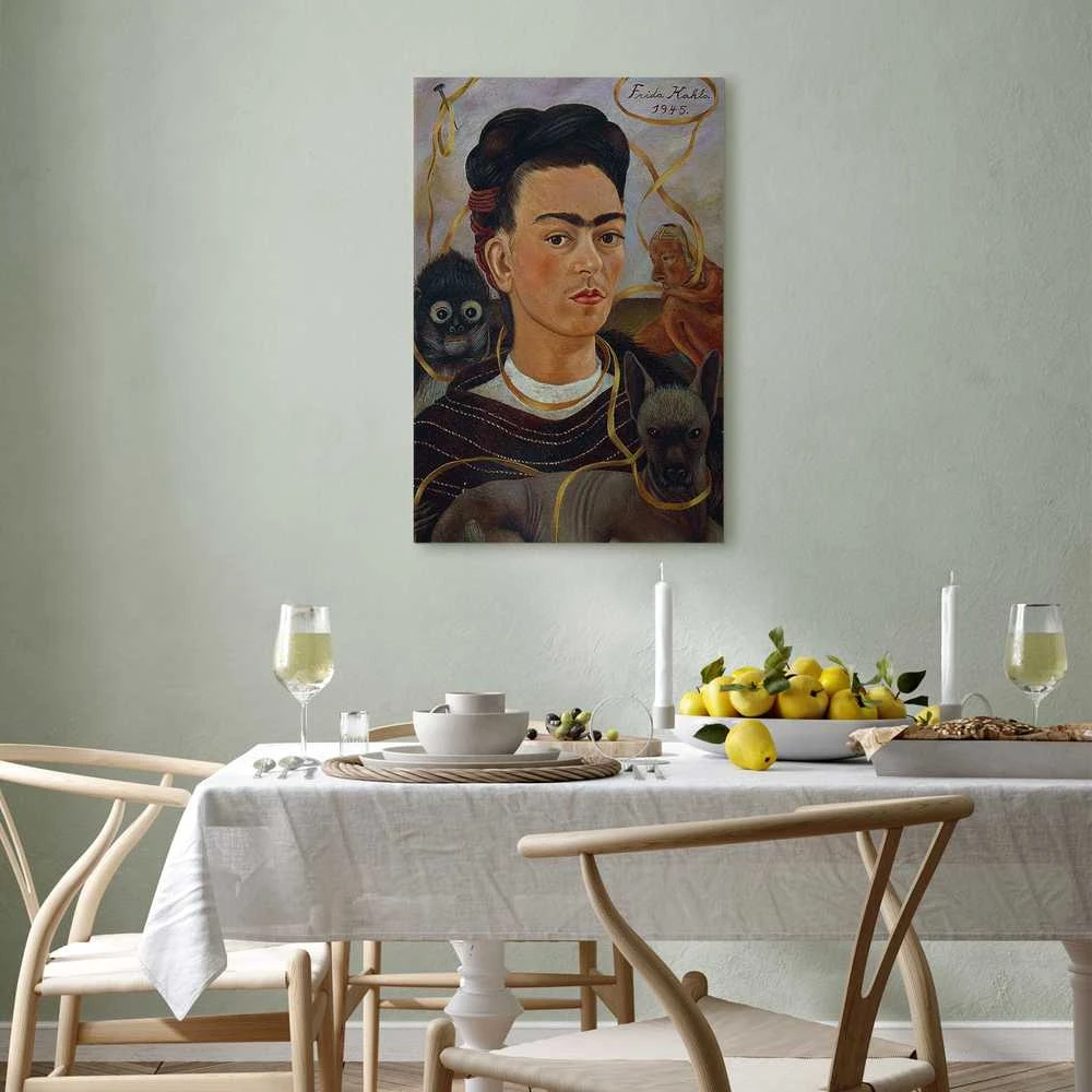 Artgeist Paveikslas - Frida Kahlo – Self-Portrait with Changuito
