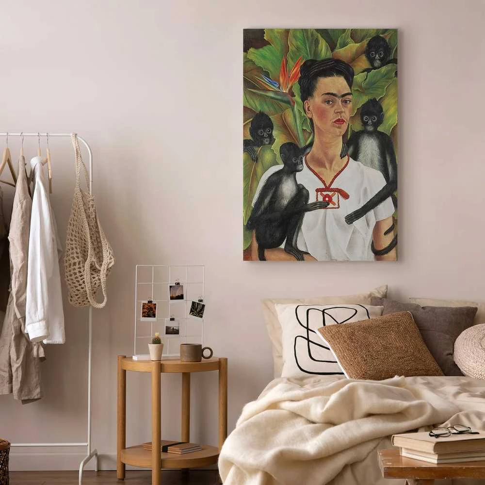 Artgeist Paveikslas - Frida Kahlo – Self-Portrait with Monkeys