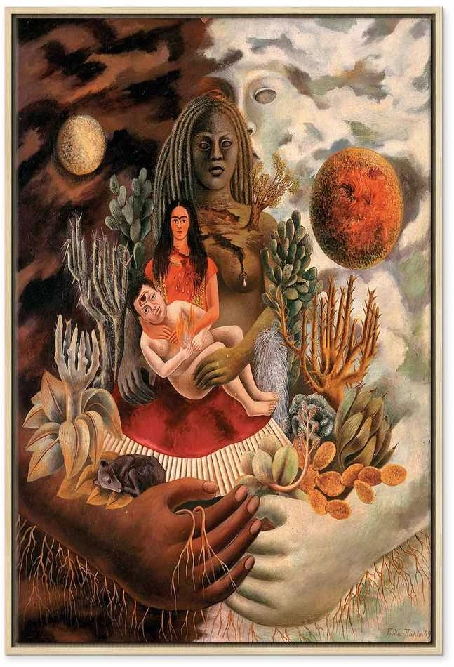 Artgeist Paveikslas - Frida Kahlo – The Love Embrace of the Universe, the Earth (Mexico), Myself, Diego, and Señor Xolotl
