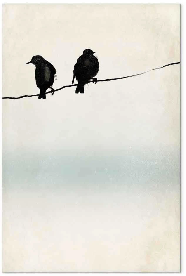 Artgeist Paveikslas - Frozen Sparrows (1 Part) Vertical