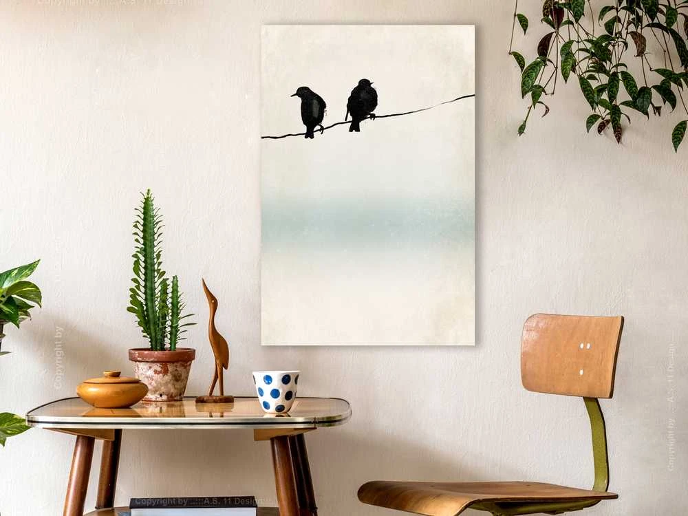 Artgeist Paveikslas - Frozen Sparrows (1 Part) Vertical