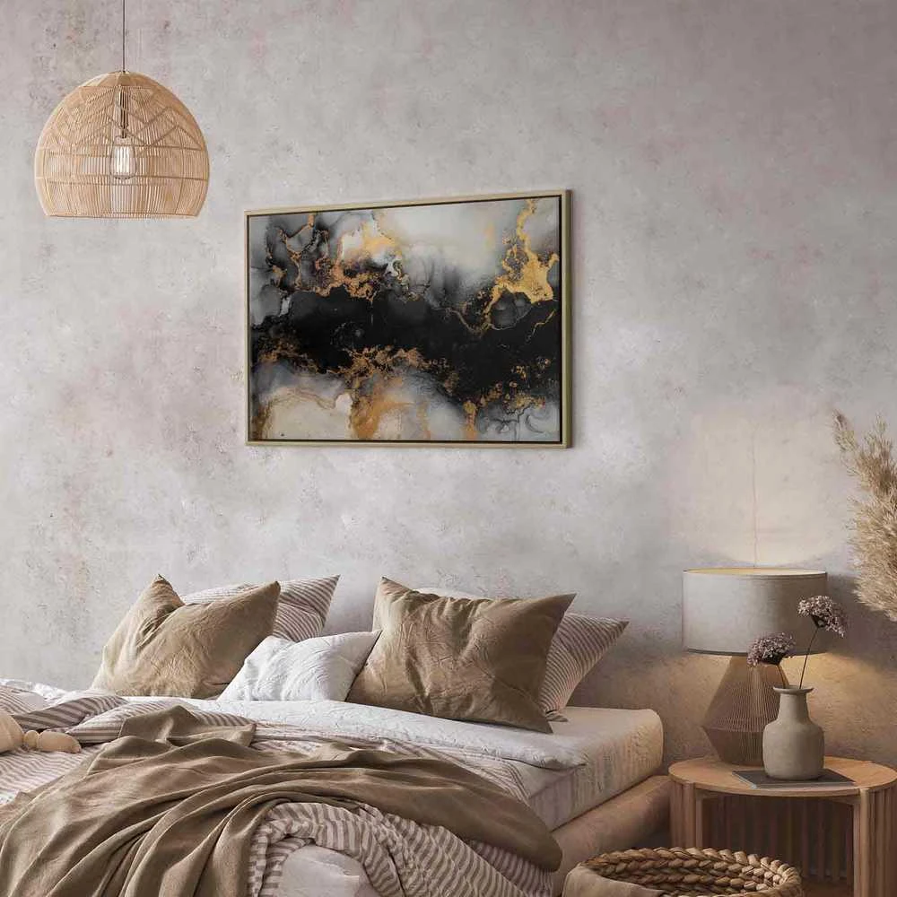 Artgeist Paveikslas - Golden explosions – abstract pattern inspired by marble