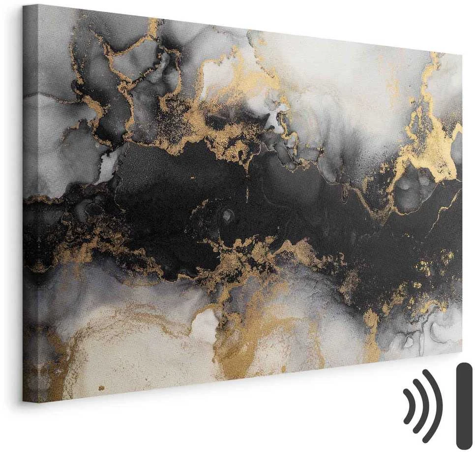 Artgeist Paveikslas - Golden explosions – abstract pattern inspired by marble
