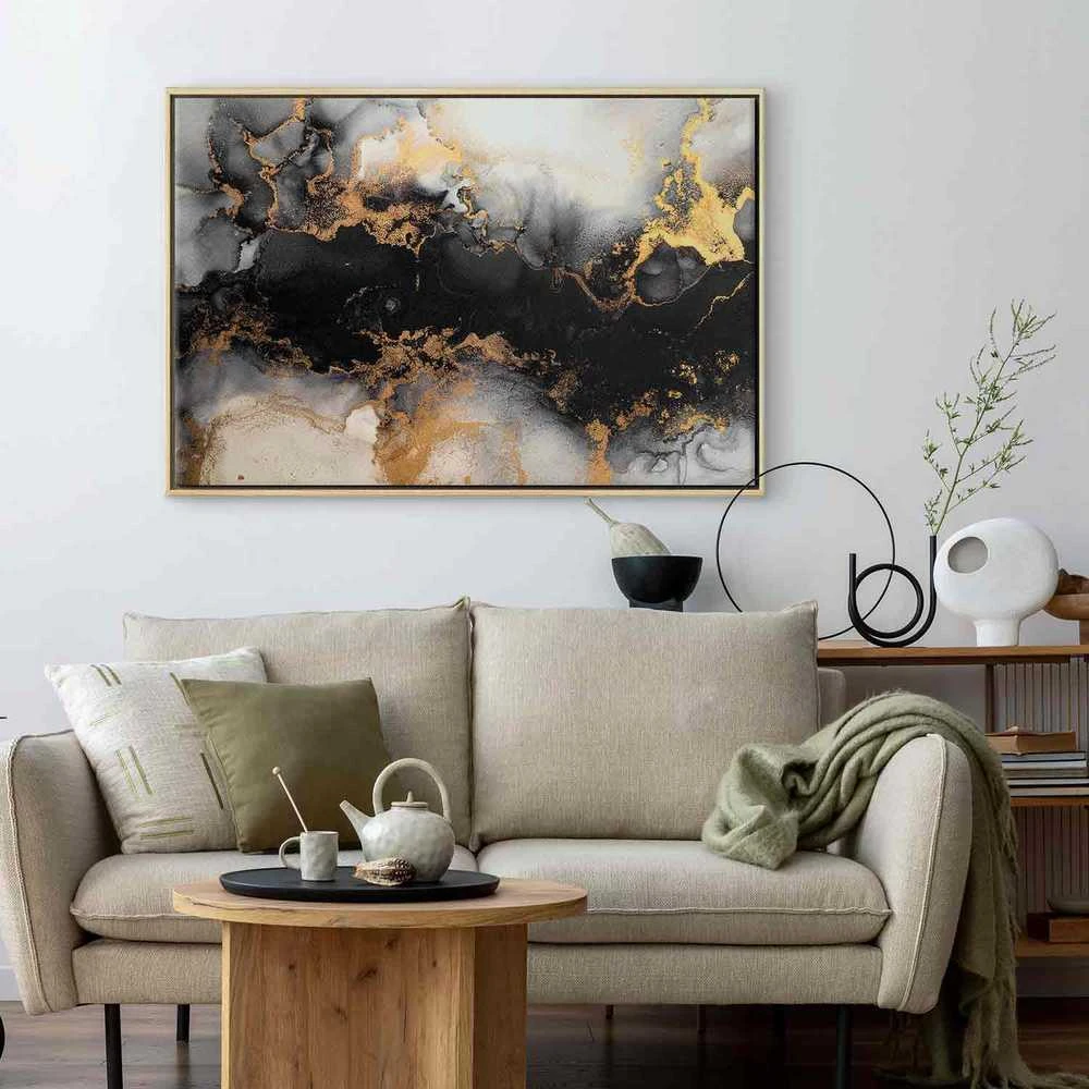 Artgeist Paveikslas - Golden explosions – abstract pattern inspired by marble