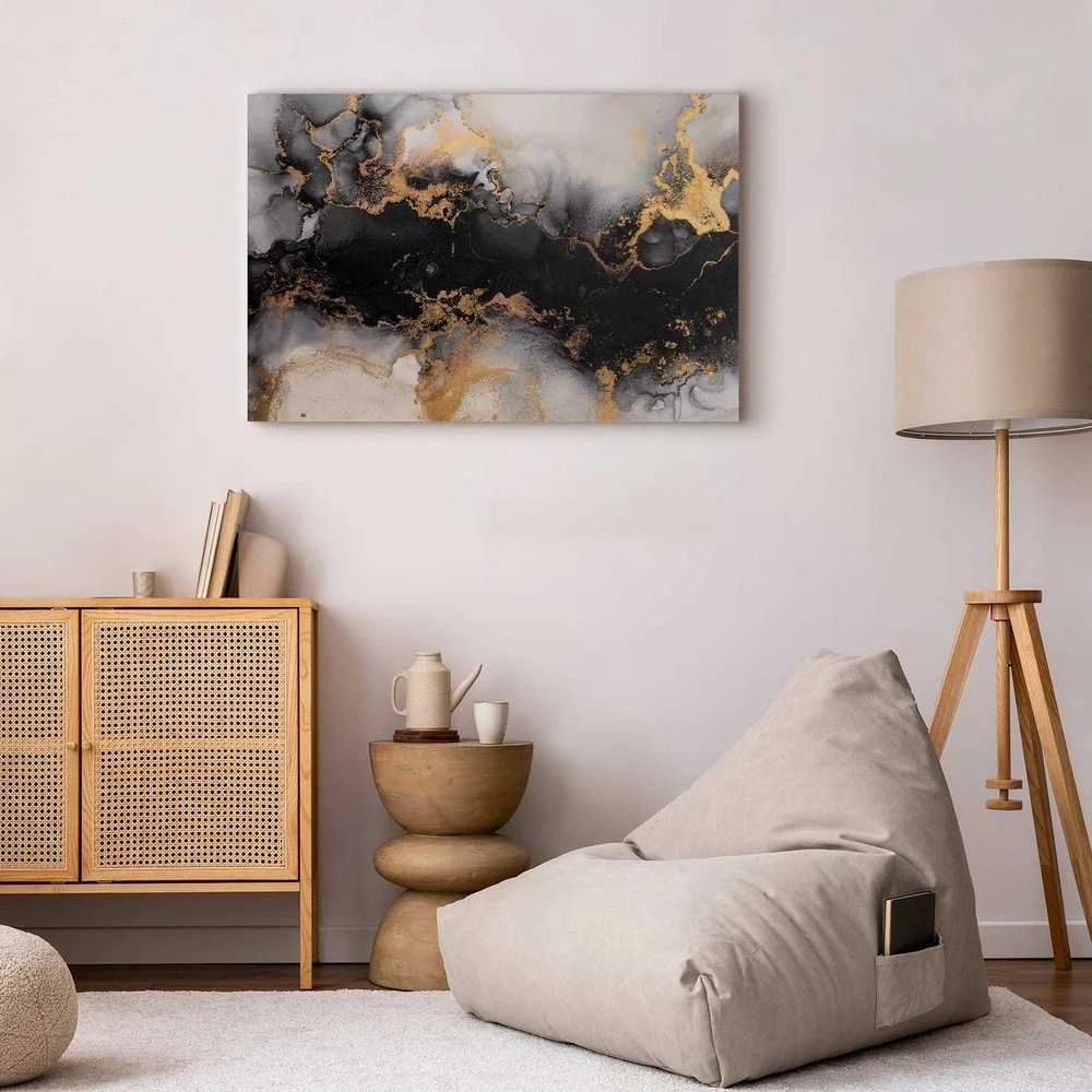 Artgeist Paveikslas - Golden explosions – abstract pattern inspired by marble