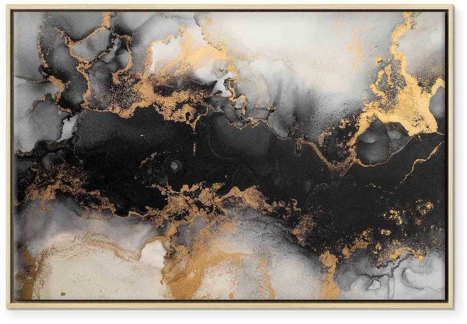 Artgeist Paveikslas - Golden explosions – abstract pattern inspired by marble