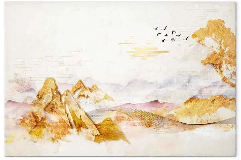 Artgeist Paveikslas - Golden Mountains (1 Part) Wide