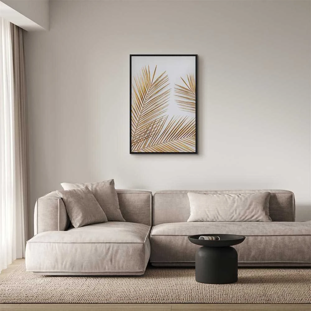 Artgeist Paveikslas - Golden Palm Leaves (1 Part) Vertical