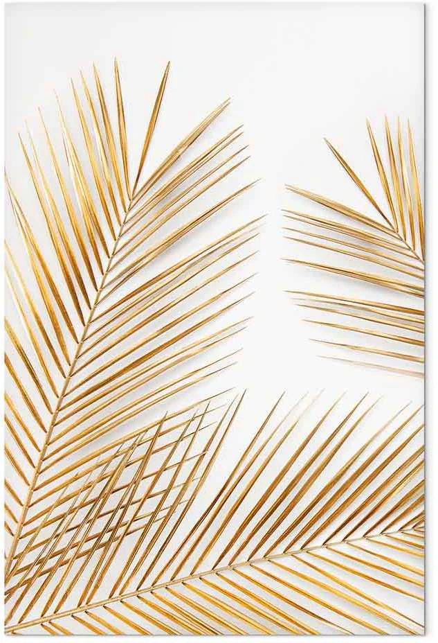 Artgeist Paveikslas - Golden Palm Leaves (1 Part) Vertical