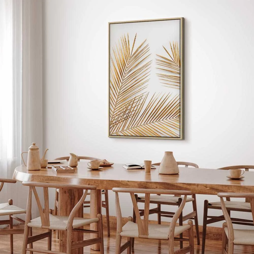 Artgeist Paveikslas - Golden Palm Leaves (1 Part) Vertical