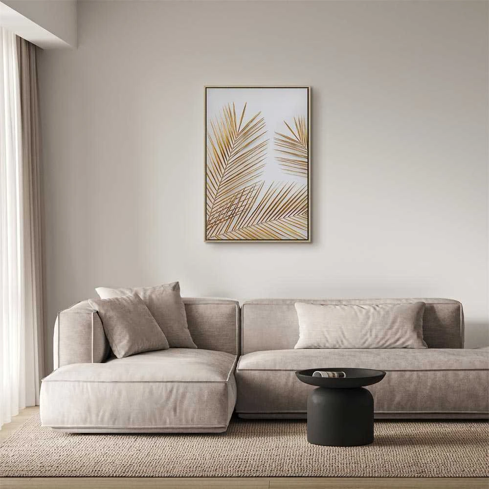 Artgeist Paveikslas - Golden Palm Leaves (1 Part) Vertical