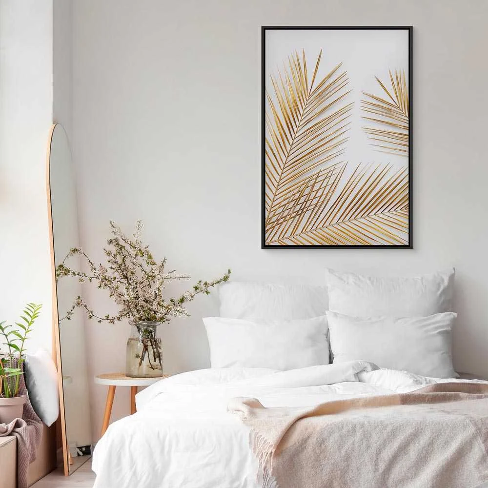 Artgeist Paveikslas - Golden Palm Leaves (1 Part) Vertical