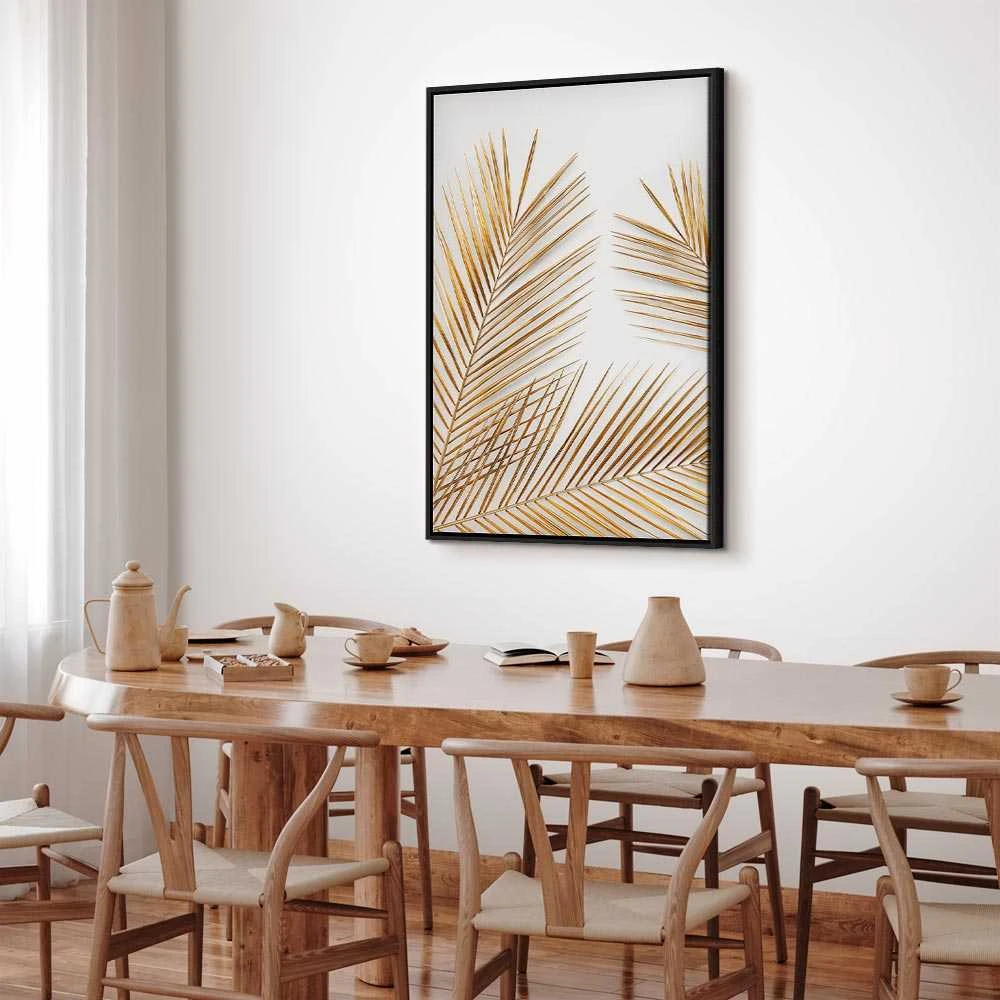 Artgeist Paveikslas - Golden Palm Leaves (1 Part) Vertical