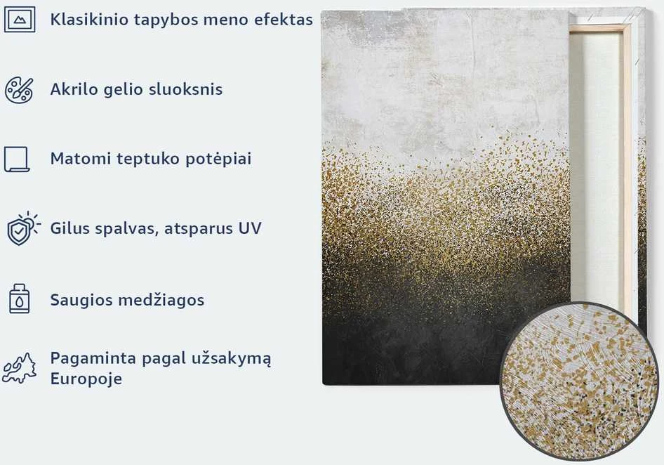 Artgeist Paveikslas - Golden Palm Leaves (1 Part) Vertical