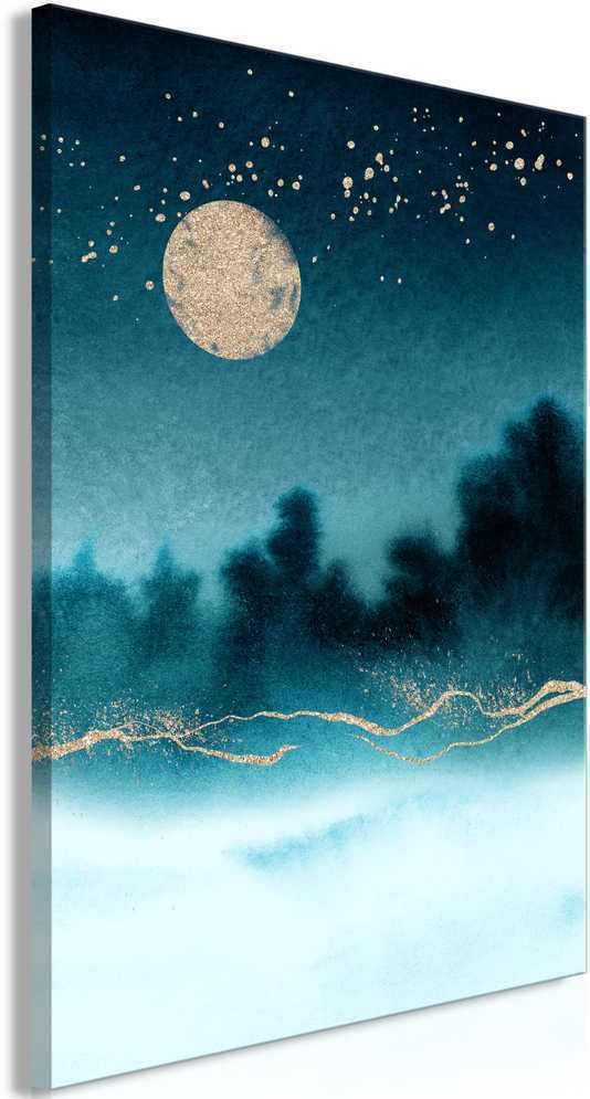 「MOON.」CLARITY ART Painting Illustration Starry Night Sky Crescent Moon 12X16
