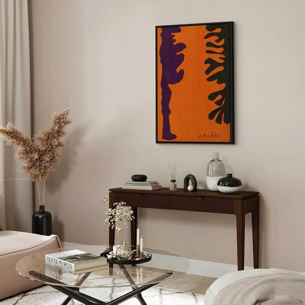 Artgeist Paveikslas - Henri Matisse – Juodas and Violet Arabesques on Oranžinis