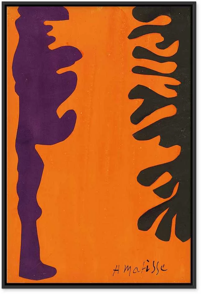 Artgeist Paveikslas - Henri Matisse – Juodas and Violet Arabesques on Oranžinis