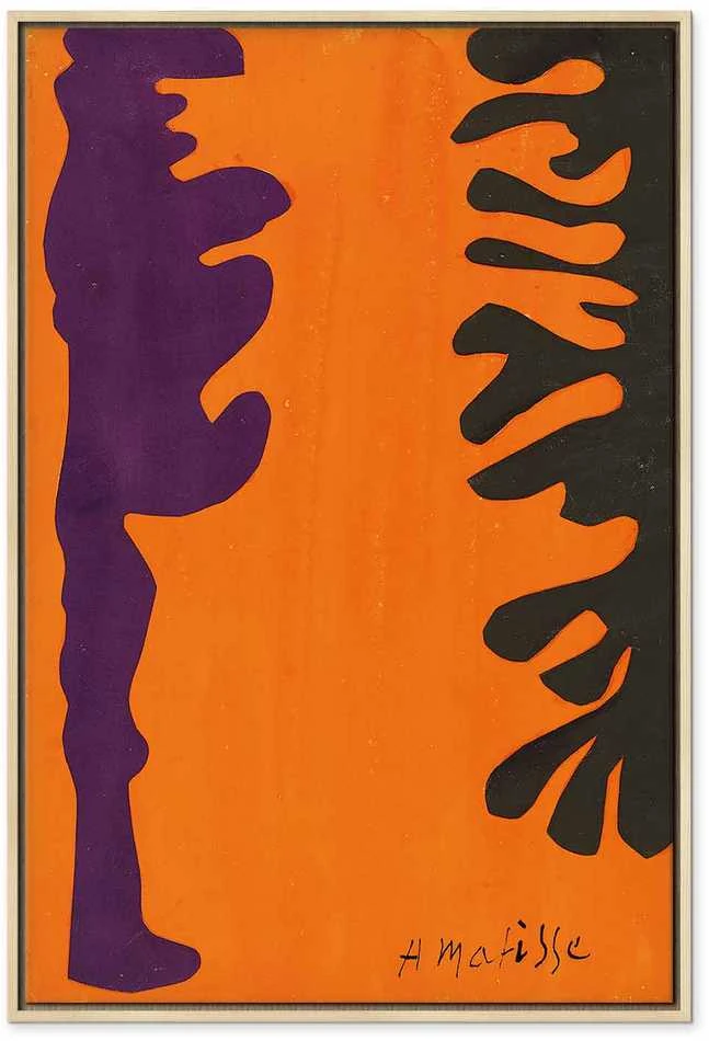 Artgeist Paveikslas - Henri Matisse – Juodas and Violet Arabesques on Oranžinis