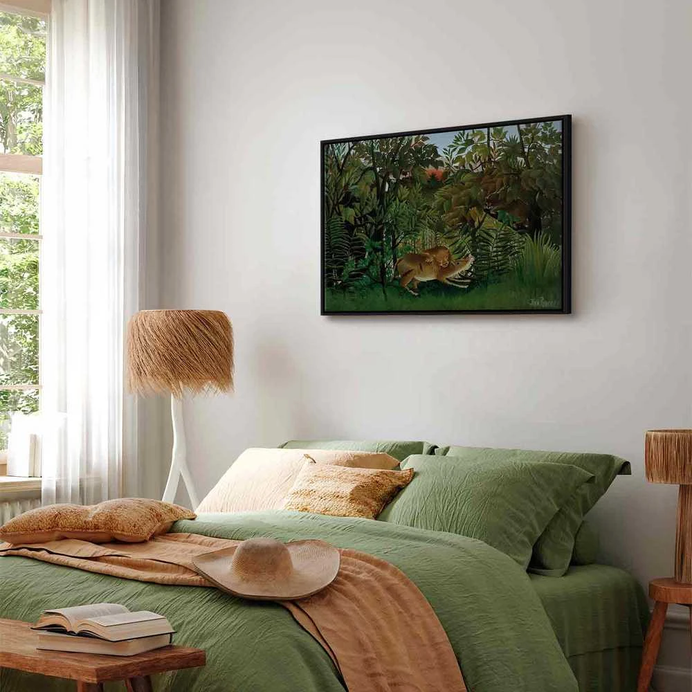 Artgeist Paveikslas - Henri Rousseau – Le Lion ayant faim se jette sur l'Antilope