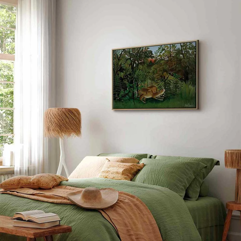 Artgeist Paveikslas - Henri Rousseau – Le Lion ayant faim se jette sur l'Antilope