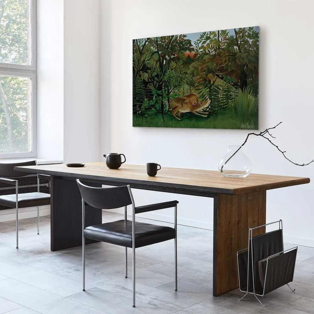 Artgeist Paveikslas - Henri Rousseau – Le Lion ayant faim se jette sur l'Antilope