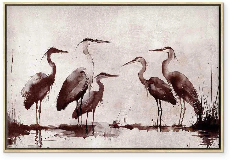 Artgeist Paveikslas - Herons painted with ink