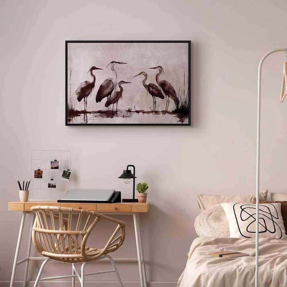 Artgeist Paveikslas - Herons painted with ink