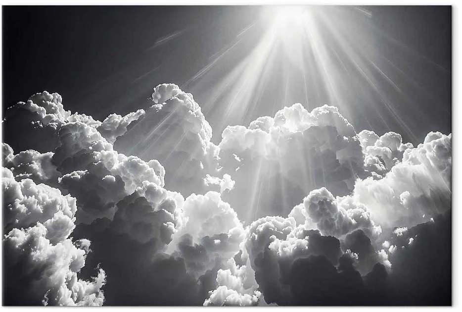 Artgeist Paveikslas - Hope in the Clouds: Inspiring Rays of the Sun – Awaken Emotions