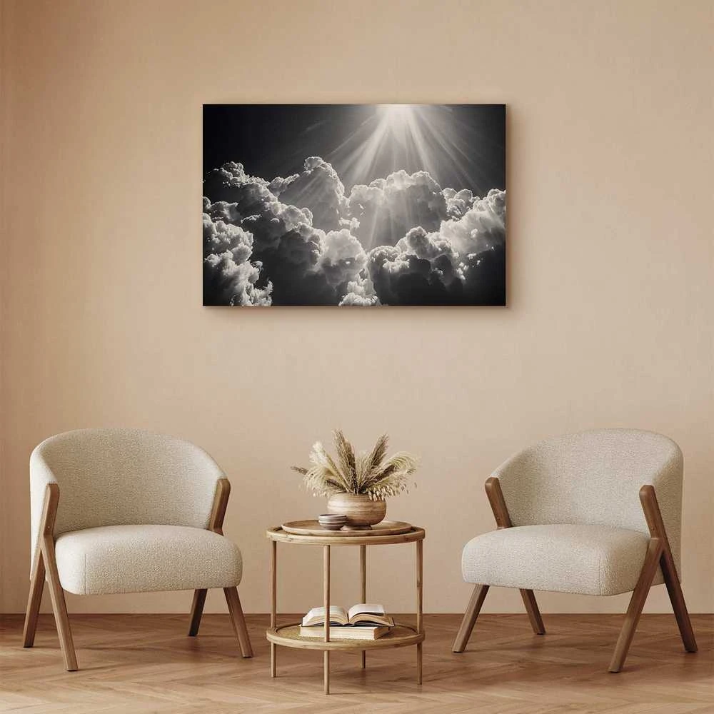 Artgeist Paveikslas - Hope in the Clouds: Inspiring Rays of the Sun – Awaken Emotions