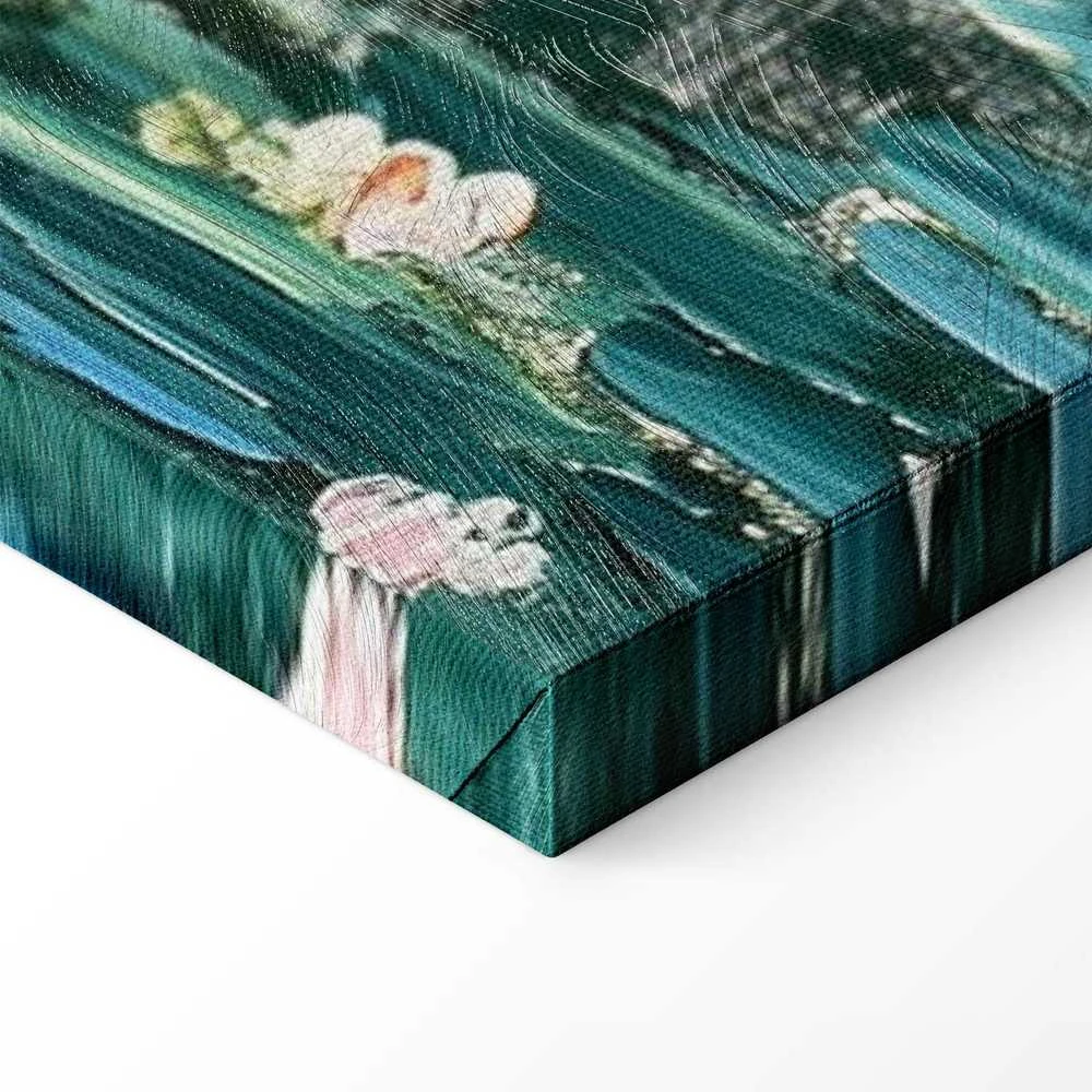 Artgeist Paveikslas - Impressionist bridge - painting of a bridge against a picturesque background