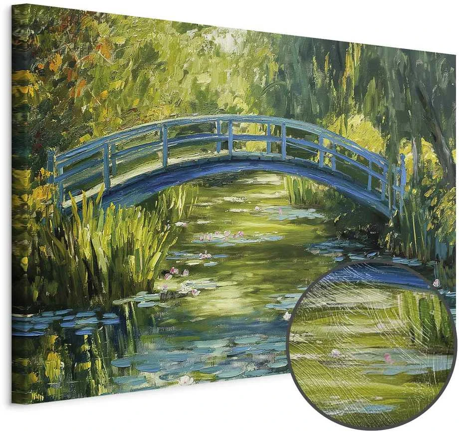 Artgeist Paveikslas - Impressionist bridge - painting of a bridge against a picturesque background