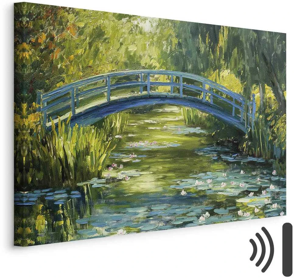 Artgeist Paveikslas - Impressionist bridge - painting of a bridge against a picturesque background