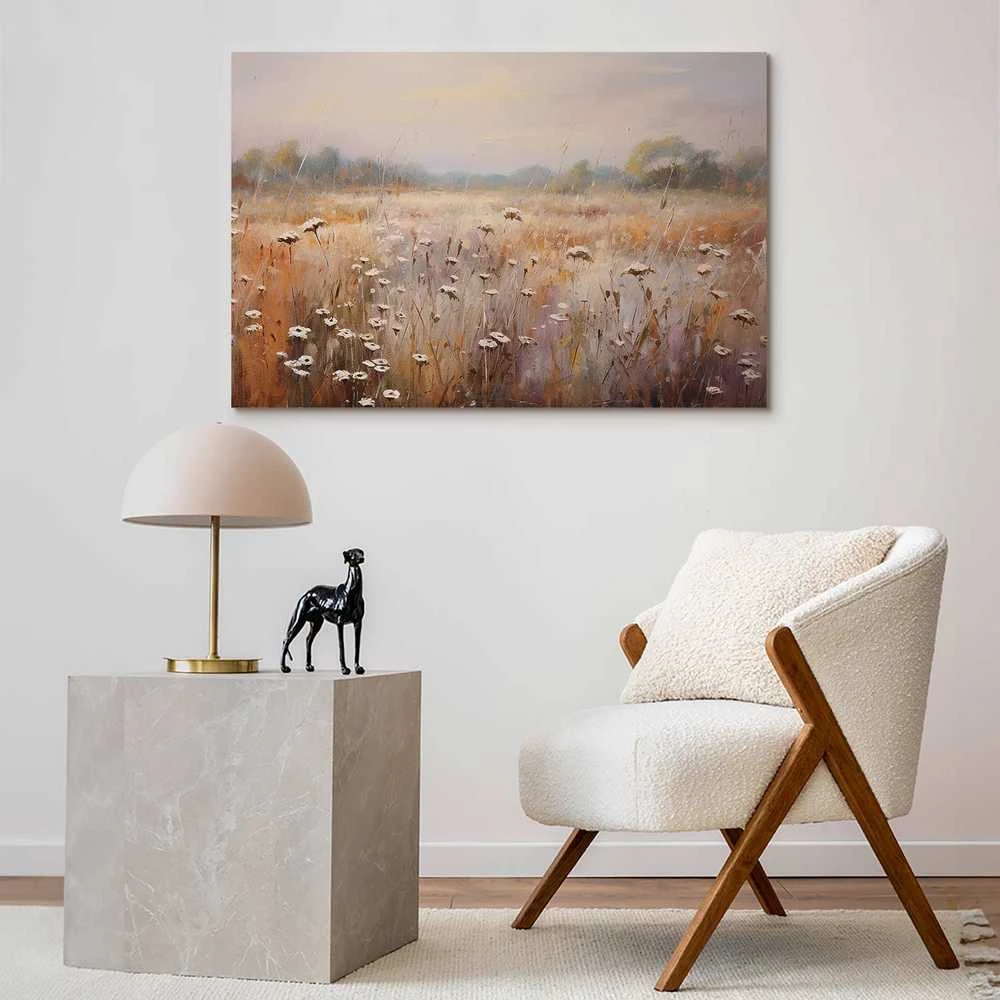 Artgeist Paveikslas - Impressionist meadow – field landscape in a pastel colour palette