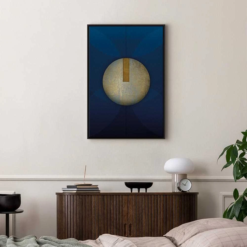 Artgeist Paveikslas - In the Shadow of Classic Mėlyna (1-part) - Golden Circle in Abstraction