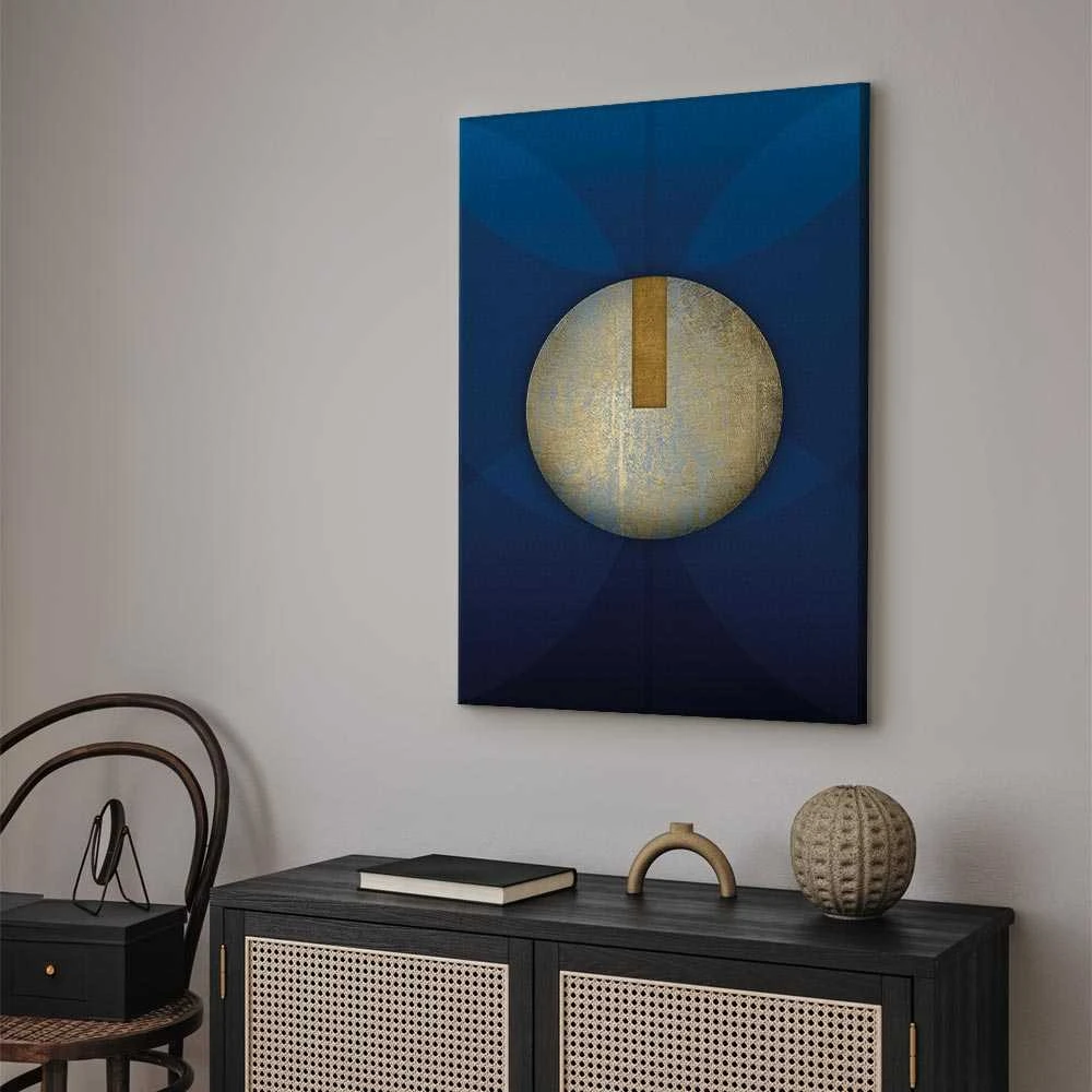 Artgeist Paveikslas - In the Shadow of Classic Mėlyna (1-part) - Golden Circle in Abstraction