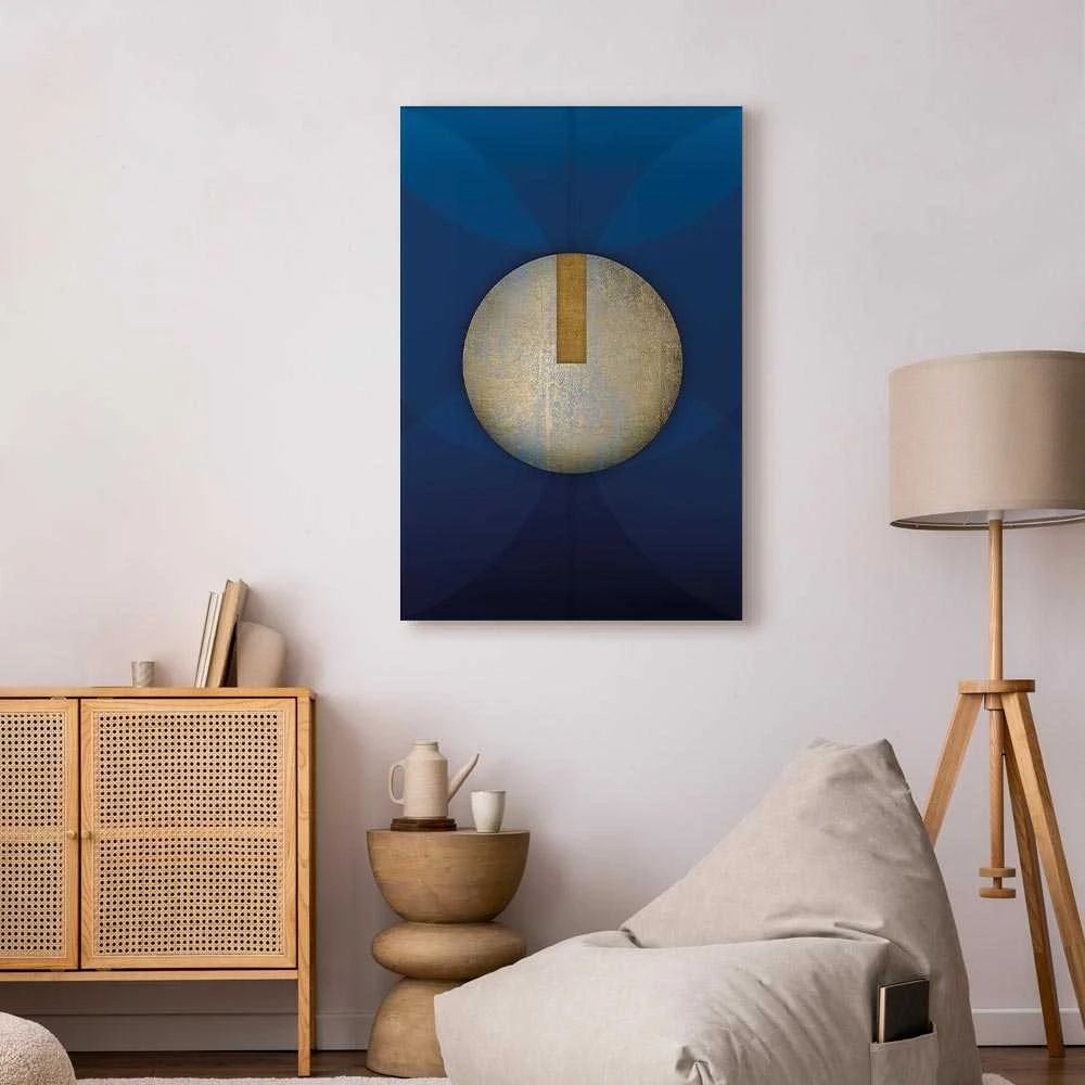 Artgeist Paveikslas - In the Shadow of Classic Mėlyna (1-part) - Golden Circle in Abstraction
