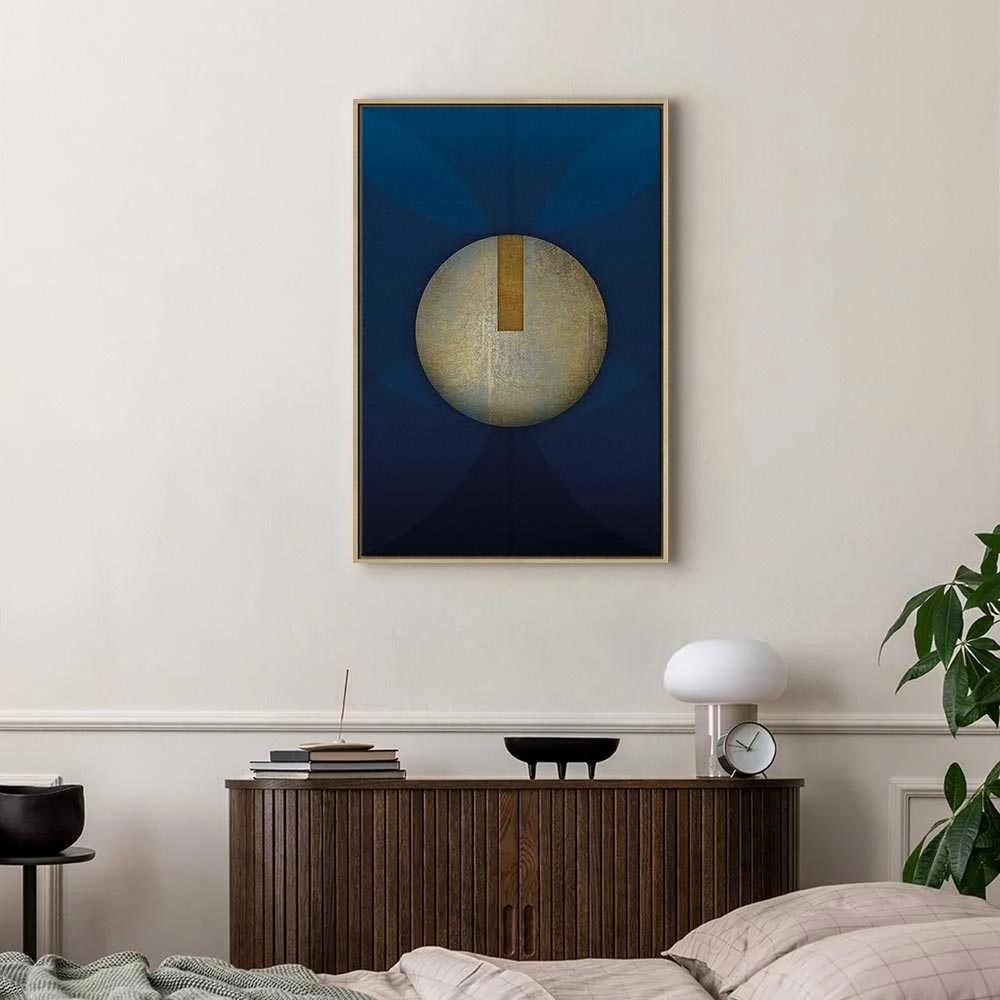 Artgeist Paveikslas - In the Shadow of Classic Mėlyna (1-part) - Golden Circle in Abstraction