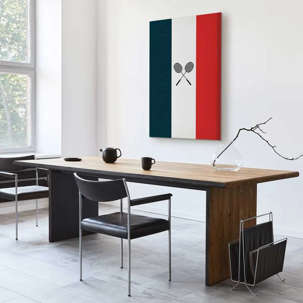 Artgeist Paveikslas - Juodas Badminton Rackets Against the Backdrop of the French Flag