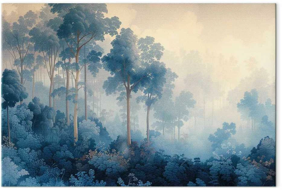 Artgeist Paveikslas - Landscape with Trees in Illustrative Style Fairy-Tale Mėlyna Forest
