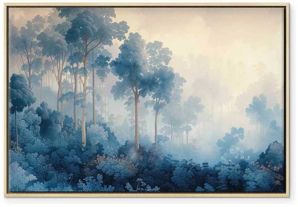 Artgeist Paveikslas - Landscape with Trees in Illustrative Style Fairy-Tale Mėlyna Forest