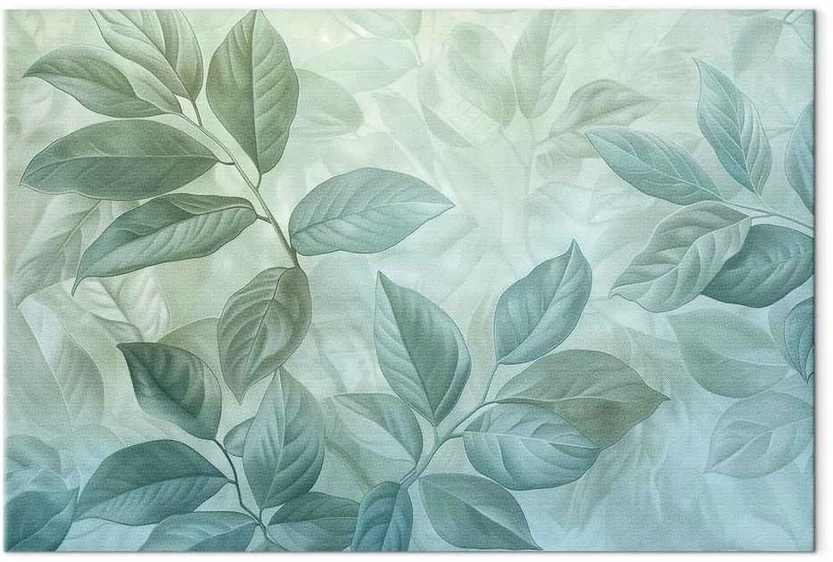 Artgeist Paveikslas - Large Leaves in Shades of Žalias-Mint: Botanical Motif