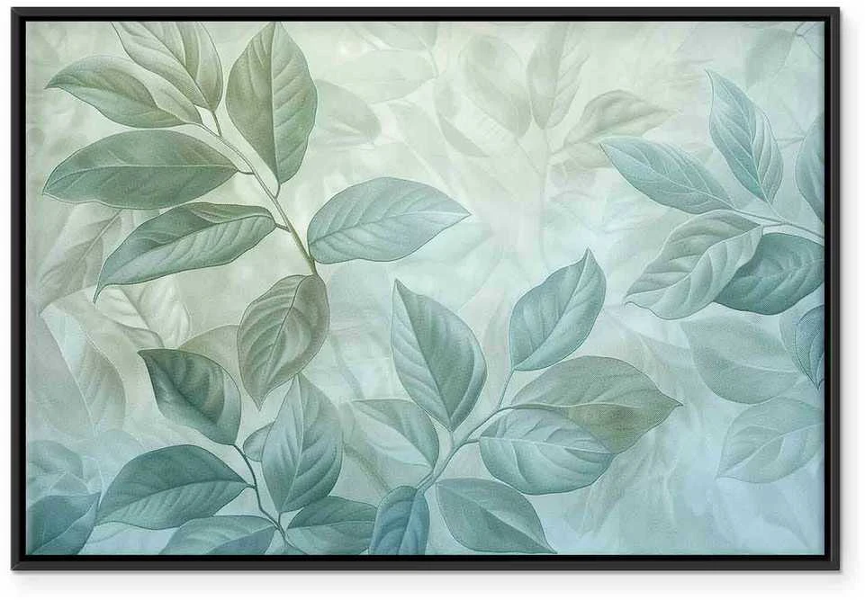 Artgeist Paveikslas - Large Leaves in Shades of Žalias-Mint: Botanical Motif
