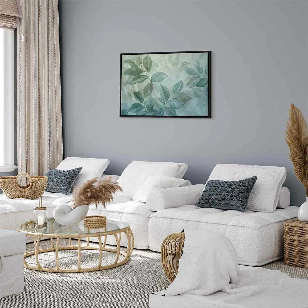 Artgeist Paveikslas - Large Leaves in Shades of Žalias-Mint: Botanical Motif