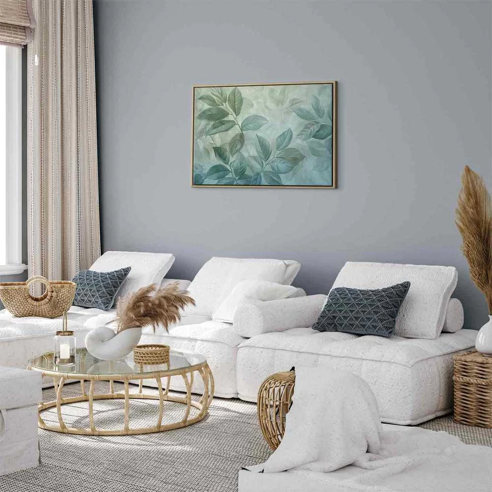 Artgeist Paveikslas - Large Leaves in Shades of Žalias-Mint: Botanical Motif