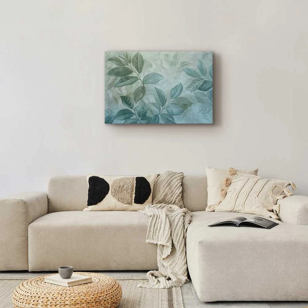 Artgeist Paveikslas - Large Leaves in Shades of Žalias-Mint: Botanical Motif