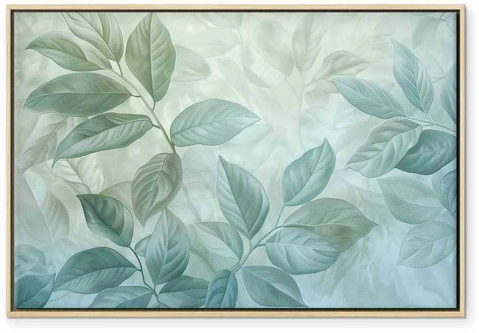 Artgeist Paveikslas - Large Leaves in Shades of Žalias-Mint: Botanical Motif