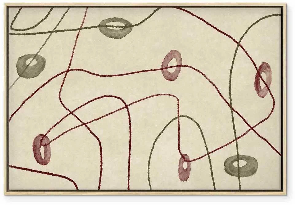 Artgeist Paveikslas - Lines and shapes – bead labyrinth on a pale washed background