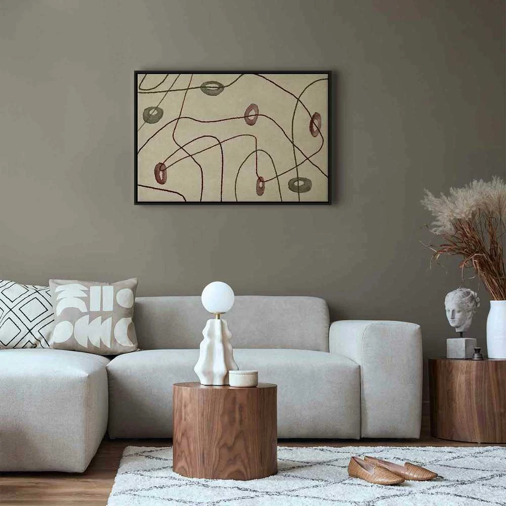 Artgeist Paveikslas - Lines and shapes – bead labyrinth on a pale washed background