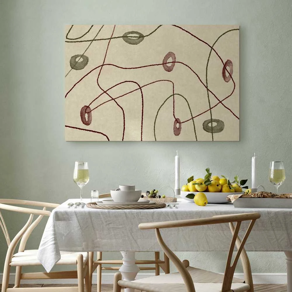 Artgeist Paveikslas - Lines and shapes – bead labyrinth on a pale washed background